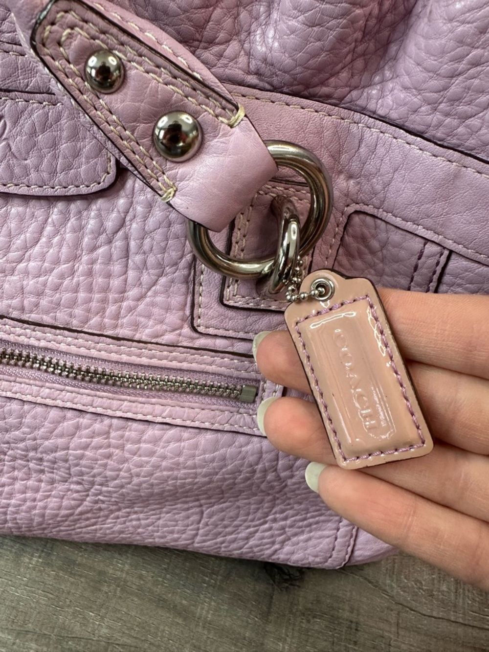 Coach Purple Lilac Leather Penelope Shoulder Bag Purse Style - Picture 5 of 17